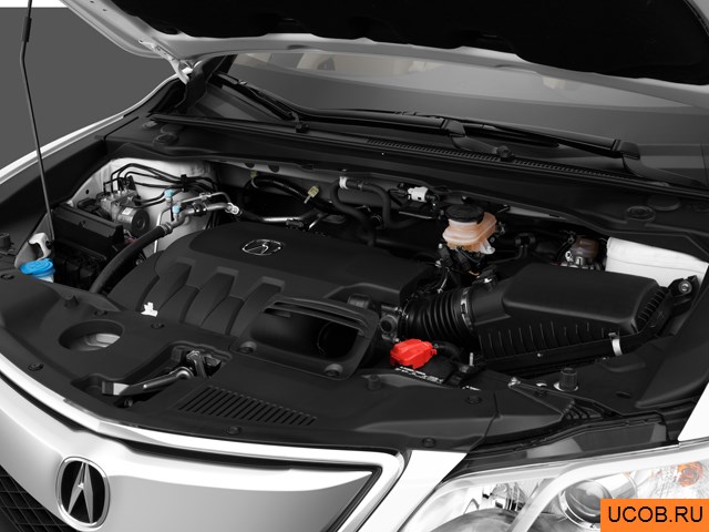 CUV 2015 года Acura RDX в 3D. Моторный отсек.