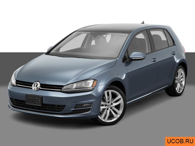 Модель автомобиля Volkswagen Golf 2015 года в 3Д