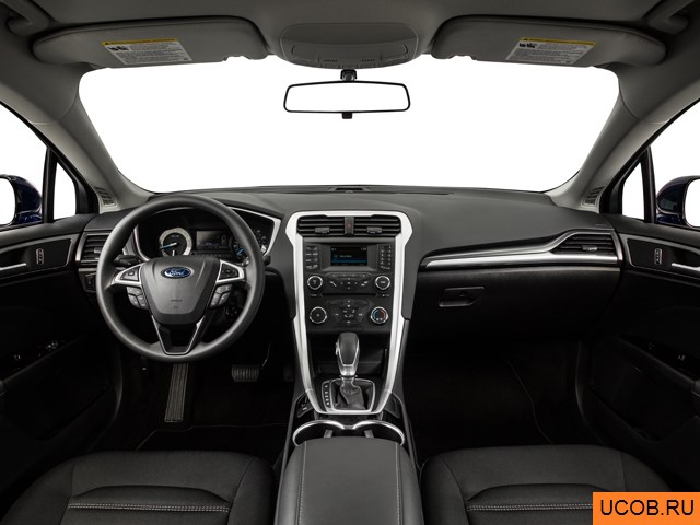 Sedan 2015 года Ford Fusion в 3D. Вид водительского места.