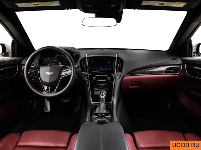 Coupe 2015 года Cadillac ATS в 3D. Вид водительского места.