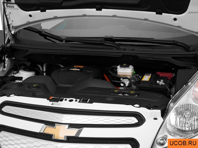 Hatchback 2015 года Chevrolet Spark EV в 3D. Моторный отсек.