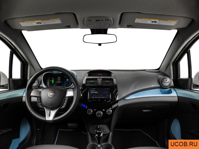 Hatchback 2015 года Chevrolet Spark EV в 3D. Вид водительского места.