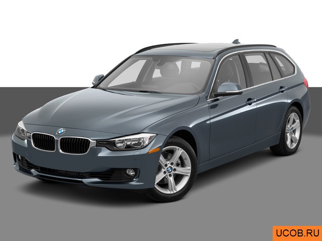 Модель автомобиля BMW 3-series 2015 года в 3Д