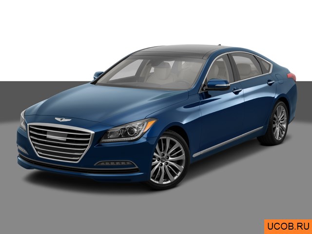 Модель автомобиля Hyundai Genesis 2015 года в 3Д